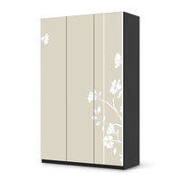 Selbstklebende Folie Florals Plain 3 - IKEA Pax Schrank 236 cm Höhe - 3 Türen - schwarz