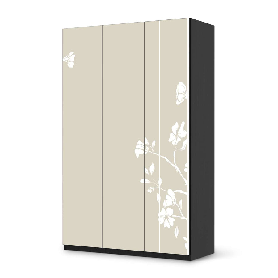 Selbstklebende Folie Florals Plain 3 - IKEA Pax Schrank 236 cm Höhe - 3 Türen - schwarz