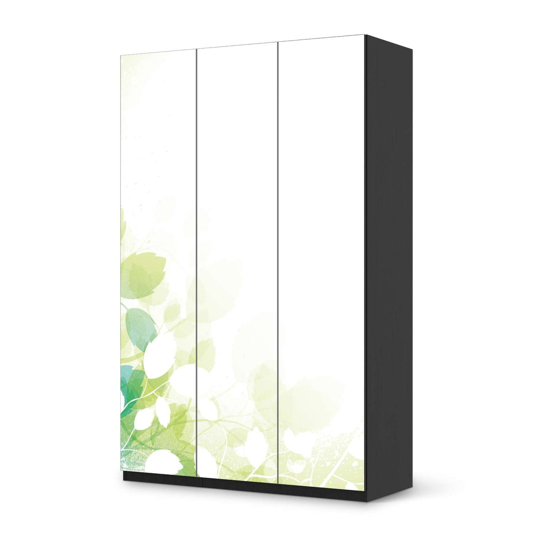 Selbstklebende Folie Flower Light - IKEA Pax Schrank 236 cm Höhe - 3 Türen - schwarz