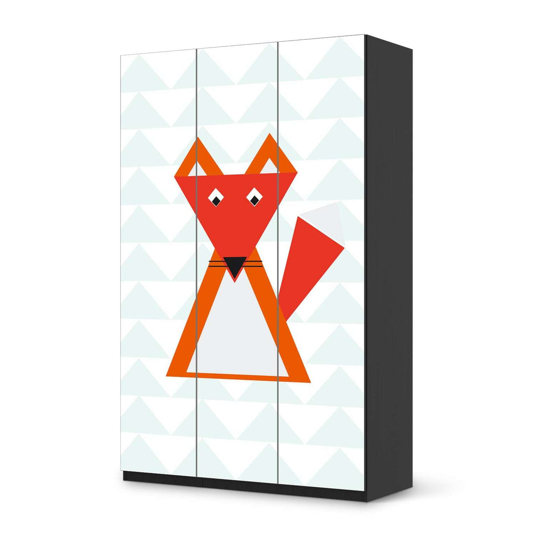 Selbstklebende Folie Füchslein - IKEA Pax Schrank 236 cm Höhe - 3 Türen - schwarz