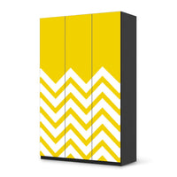 Selbstklebende Folie Gelbe Zacken - IKEA Pax Schrank 236 cm Höhe - 3 Türen - schwarz