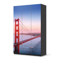 Selbstklebende Folie Golden Gate - IKEA Pax Schrank 236 cm Höhe - 3 Türen - schwarz
