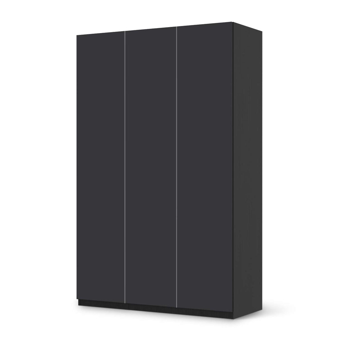 Selbstklebende Folie Grau Dark - IKEA Pax Schrank 236 cm Höhe - 3 Türen - schwarz