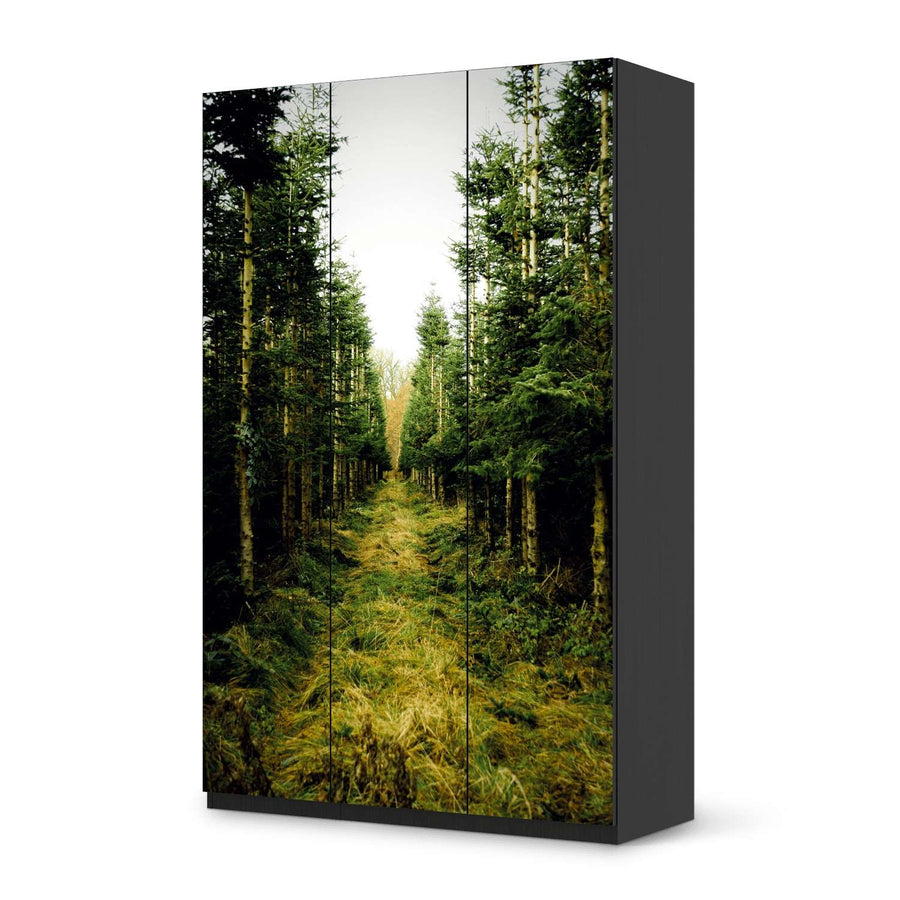 Selbstklebende Folie Green Alley - IKEA Pax Schrank 236 cm Höhe - 3 Türen - schwarz