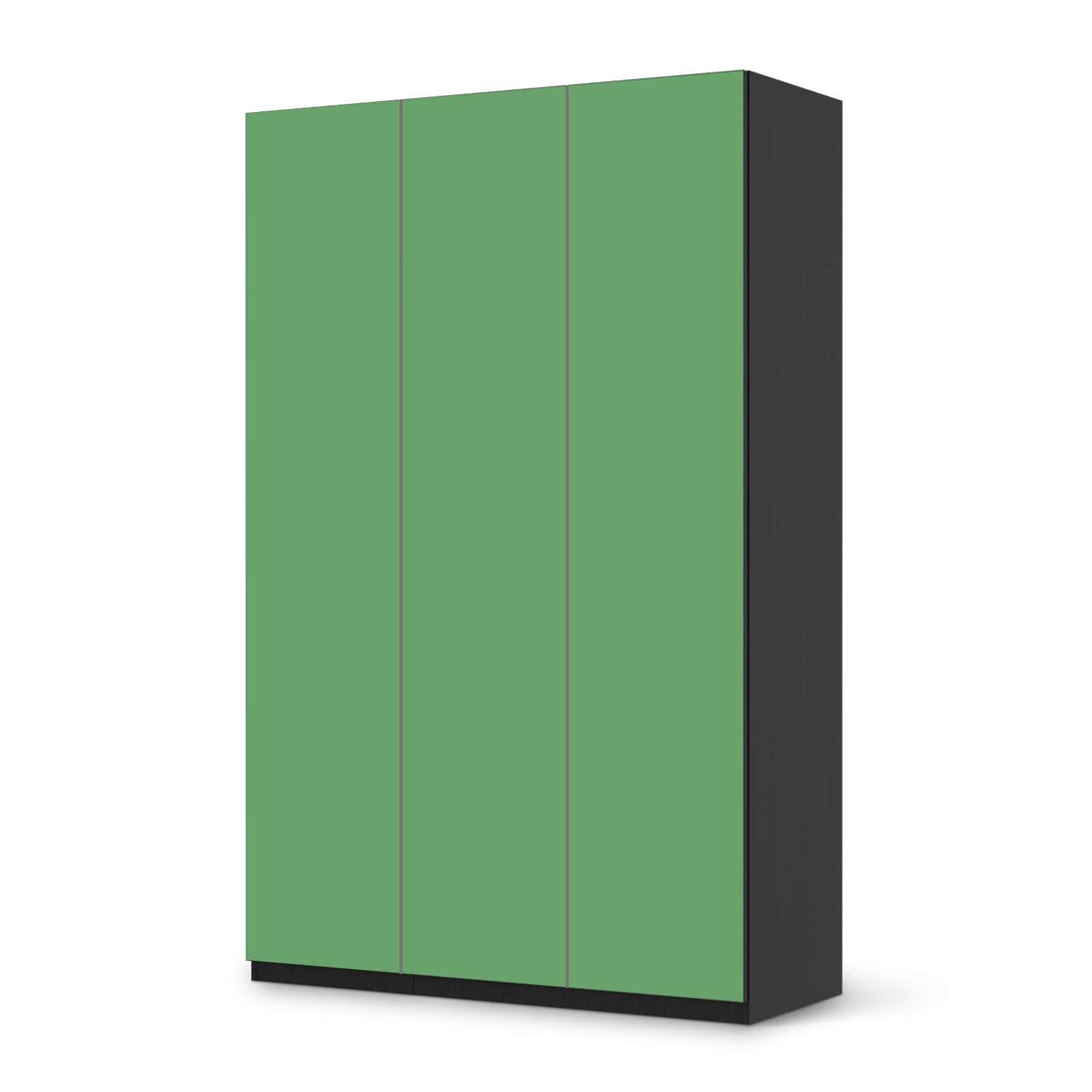 Selbstklebende Folie Grün Light - IKEA Pax Schrank 236 cm Höhe - 3 Türen - schwarz
