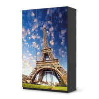 Selbstklebende Folie La Tour Eiffel - IKEA Pax Schrank 236 cm Höhe - 3 Türen - schwarz