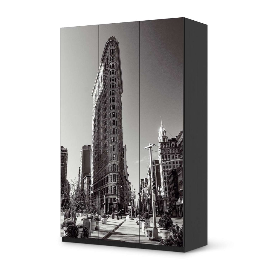 Selbstklebende Folie Manhattan - IKEA Pax Schrank 236 cm Höhe - 3 Türen - schwarz