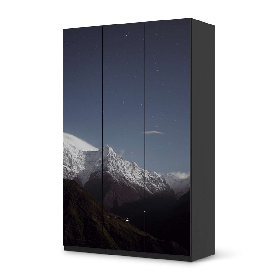 Selbstklebende Folie Mountain Sky - IKEA Pax Schrank 236 cm Höhe - 3 Türen - schwarz
