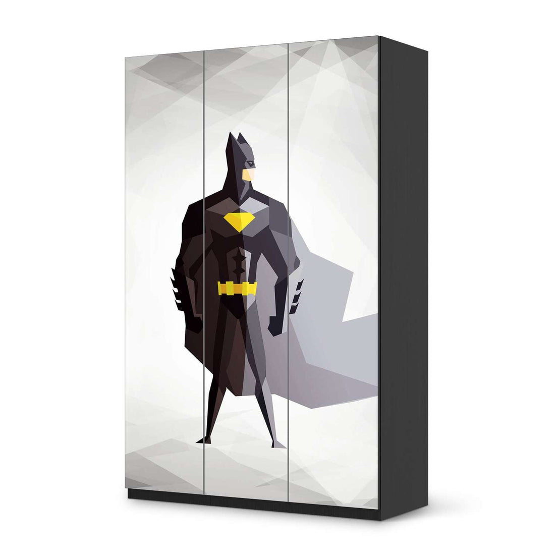 Selbstklebende Folie Mr. Black - IKEA Pax Schrank 236 cm Höhe - 3 Türen - schwarz