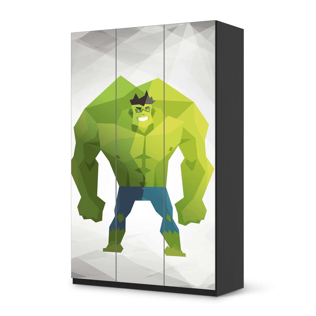 Selbstklebende Folie Mr. Green - IKEA Pax Schrank 236 cm Höhe - 3 Türen - schwarz