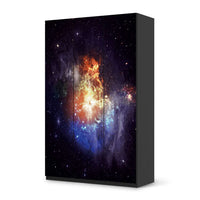Selbstklebende Folie Nebula - IKEA Pax Schrank 236 cm Höhe - 3 Türen - schwarz