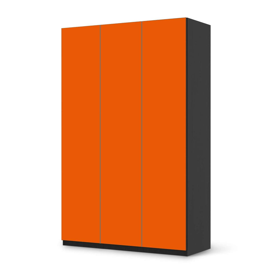 Selbstklebende Folie Orange Dark - IKEA Pax Schrank 236 cm Höhe - 3 Türen - schwarz
