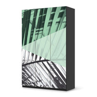 Selbstklebende Folie Palmen mint - IKEA Pax Schrank 236 cm Höhe - 3 Türen - schwarz