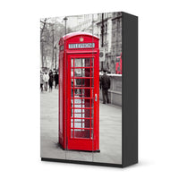 Selbstklebende Folie Phone Box - IKEA Pax Schrank 236 cm Höhe - 3 Türen - schwarz