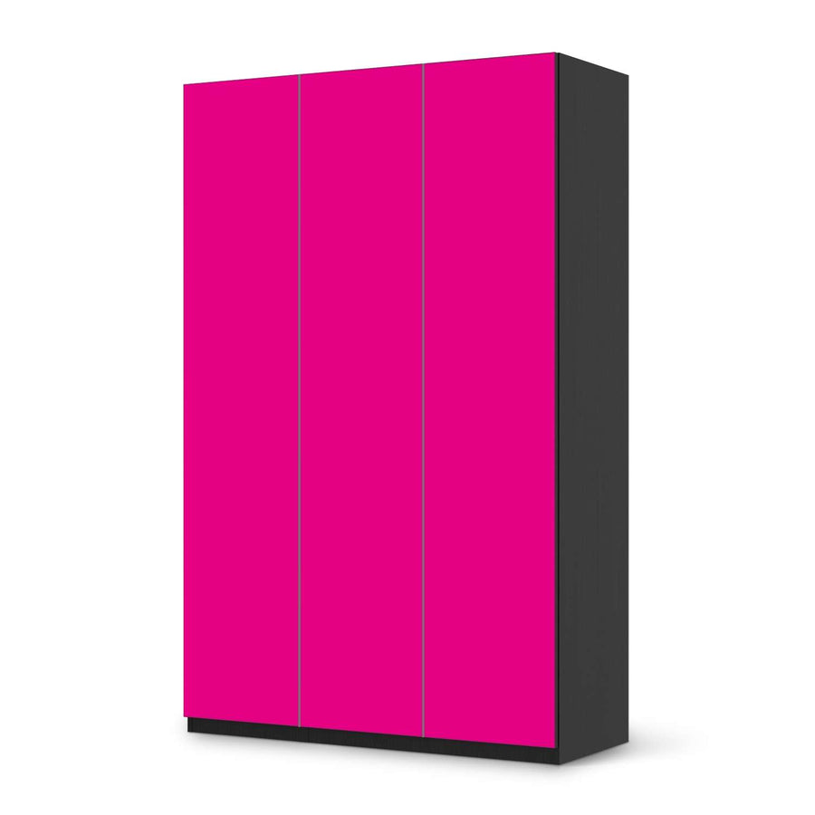 Selbstklebende Folie Pink Dark - IKEA Pax Schrank 236 cm Höhe - 3 Türen - schwarz