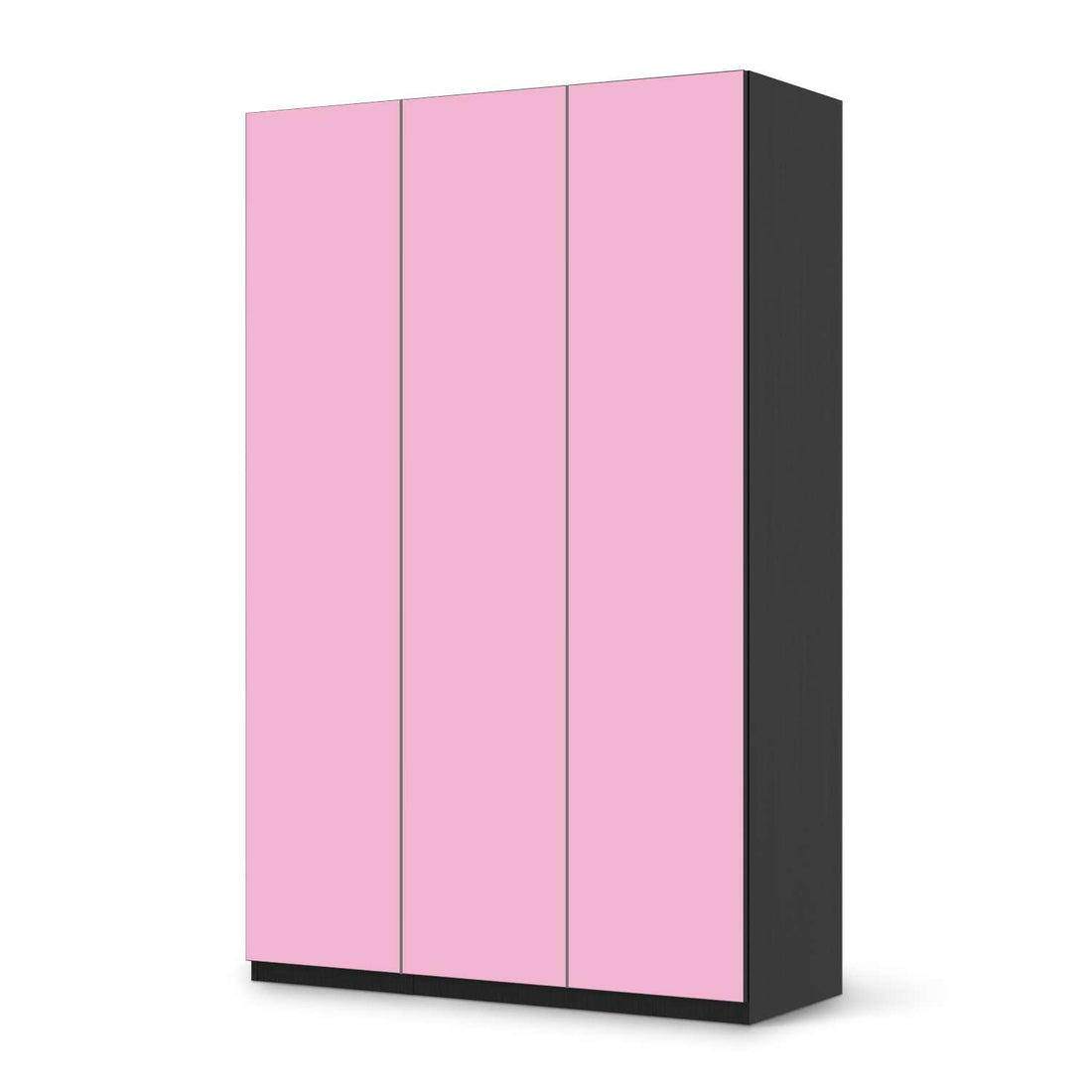 Selbstklebende Folie Pink Light - IKEA Pax Schrank 236 cm Höhe - 3 Türen - schwarz