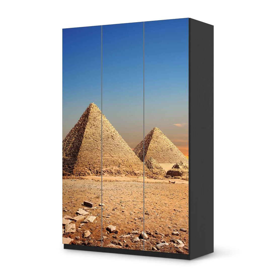 Selbstklebende Folie Pyramids - IKEA Pax Schrank 236 cm Höhe - 3 Türen - schwarz