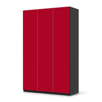 Selbstklebende Folie Rot Dark - IKEA Pax Schrank 236 cm Höhe - 3 Türen - schwarz