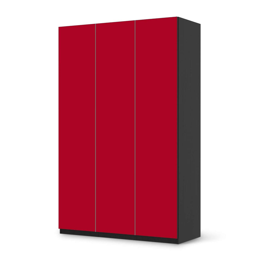 Selbstklebende Folie Rot Dark - IKEA Pax Schrank 236 cm Höhe - 3 Türen - schwarz