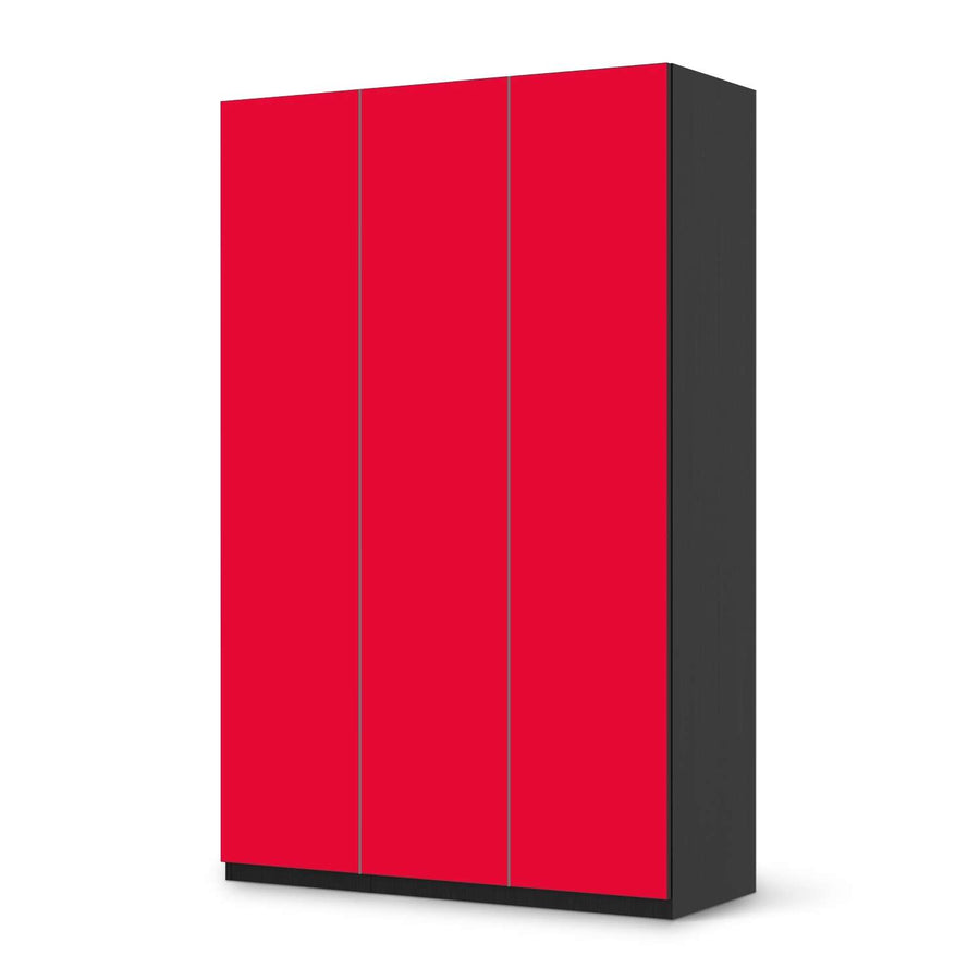 Selbstklebende Folie Rot Light - IKEA Pax Schrank 236 cm Höhe - 3 Türen - schwarz