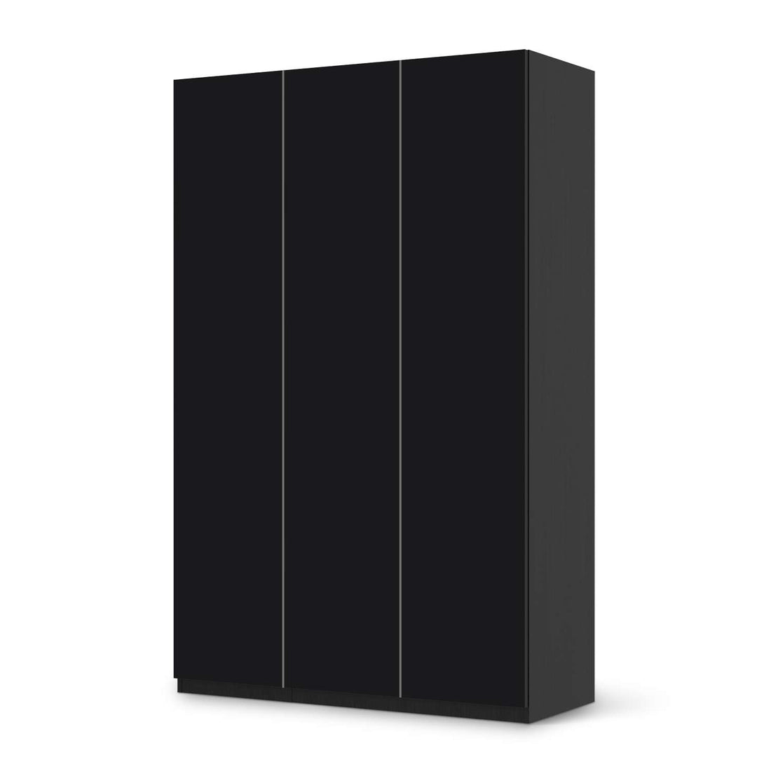 Selbstklebende Folie Schwarz - IKEA Pax Schrank 236 cm Höhe - 3 Türen - schwarz