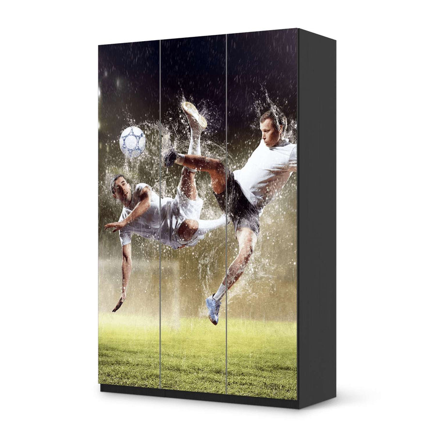 Selbstklebende Folie Soccer - IKEA Pax Schrank 236 cm Höhe - 3 Türen - schwarz