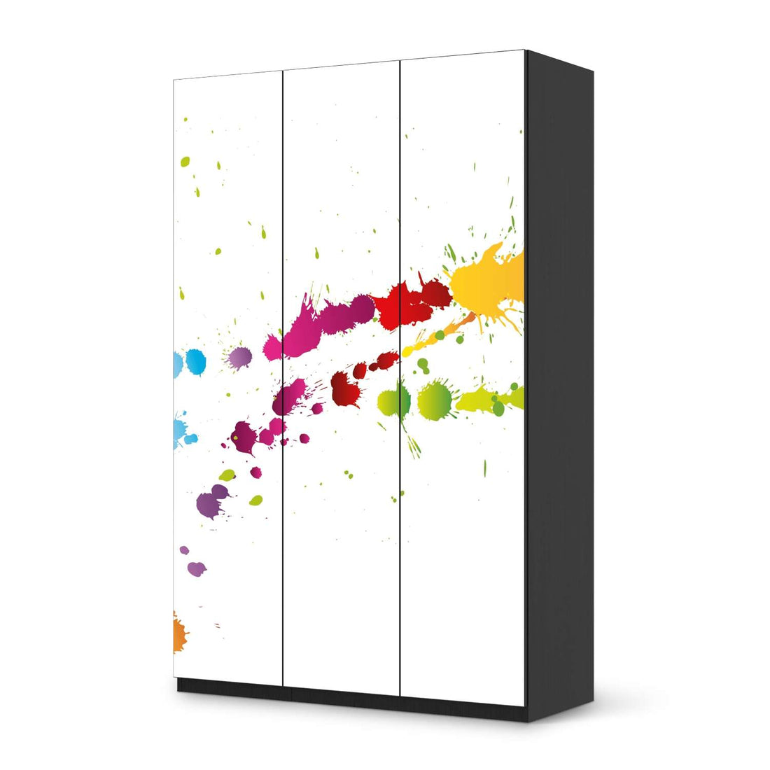 Selbstklebende Folie Splash 2 - IKEA Pax Schrank 236 cm Höhe - 3 Türen - schwarz
