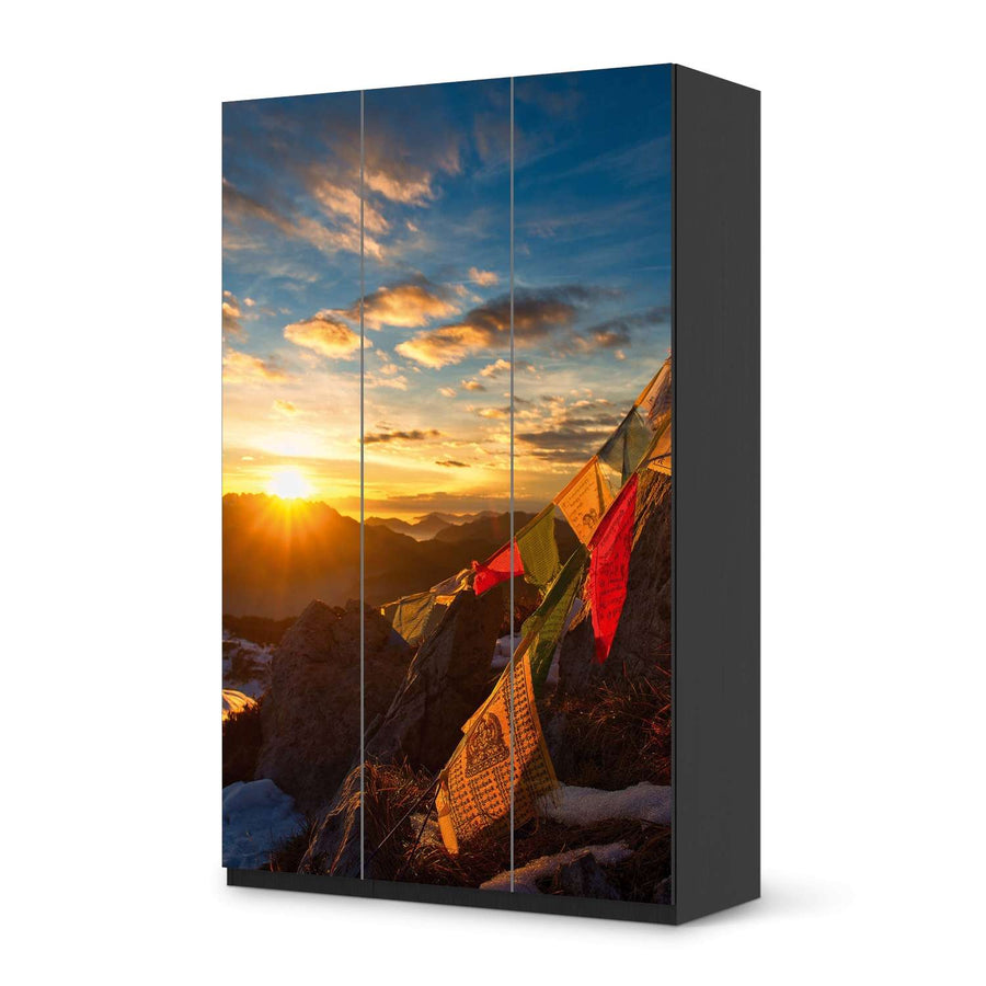 Selbstklebende Folie Tibet - IKEA Pax Schrank 236 cm Höhe - 3 Türen - schwarz