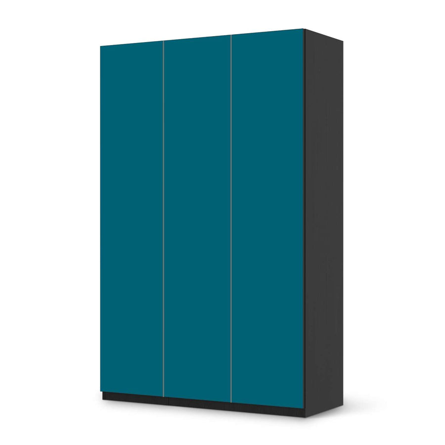 Selbstklebende Folie Türkisgrün Dark - IKEA Pax Schrank 236 cm Höhe - 3 Türen - schwarz