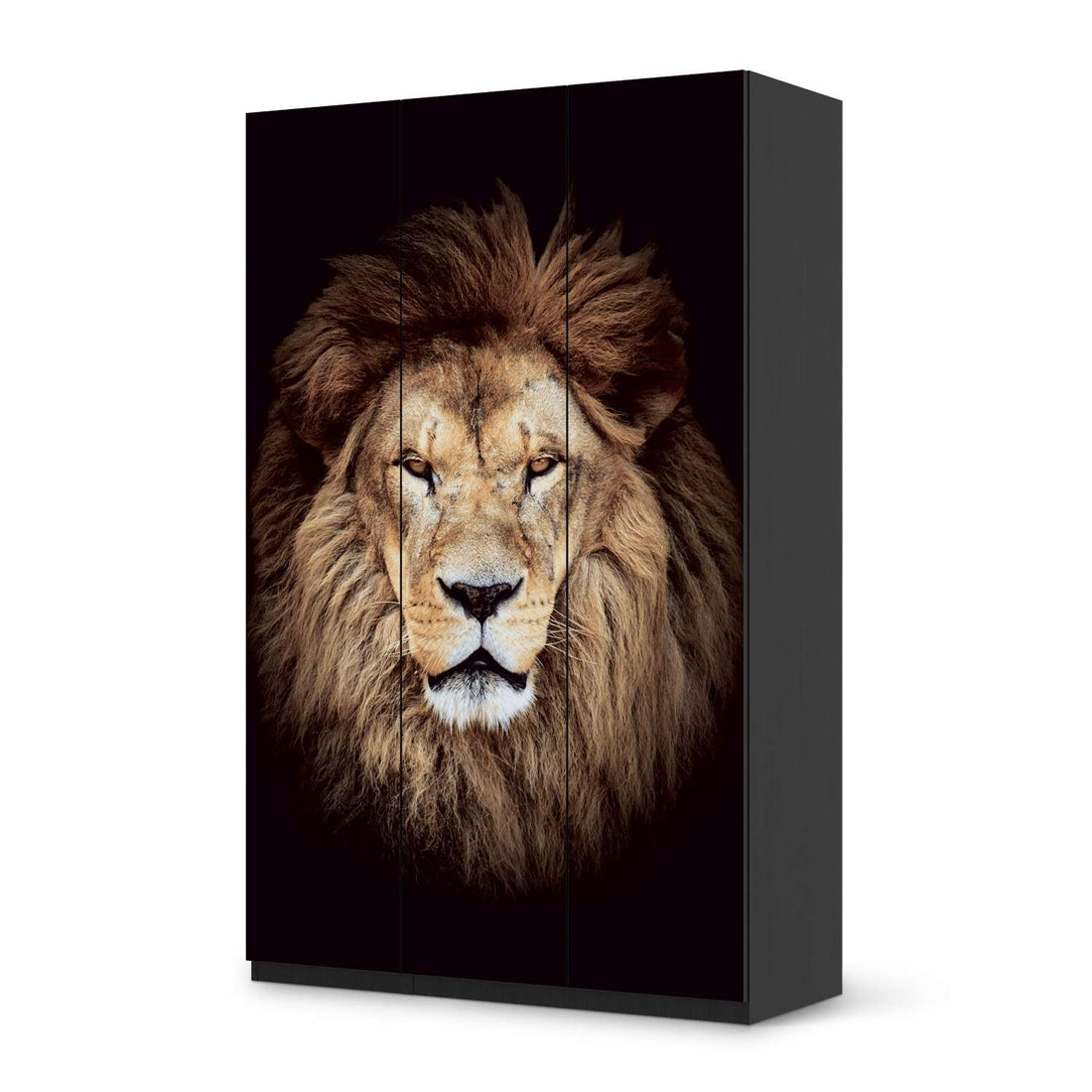 Selbstklebende Folie Wild Eyes - IKEA Pax Schrank 236 cm Höhe - 3 Türen - schwarz