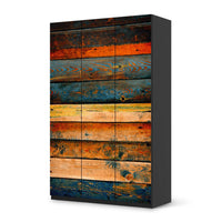 Selbstklebende Folie Wooden - IKEA Pax Schrank 236 cm Höhe - 3 Türen - schwarz