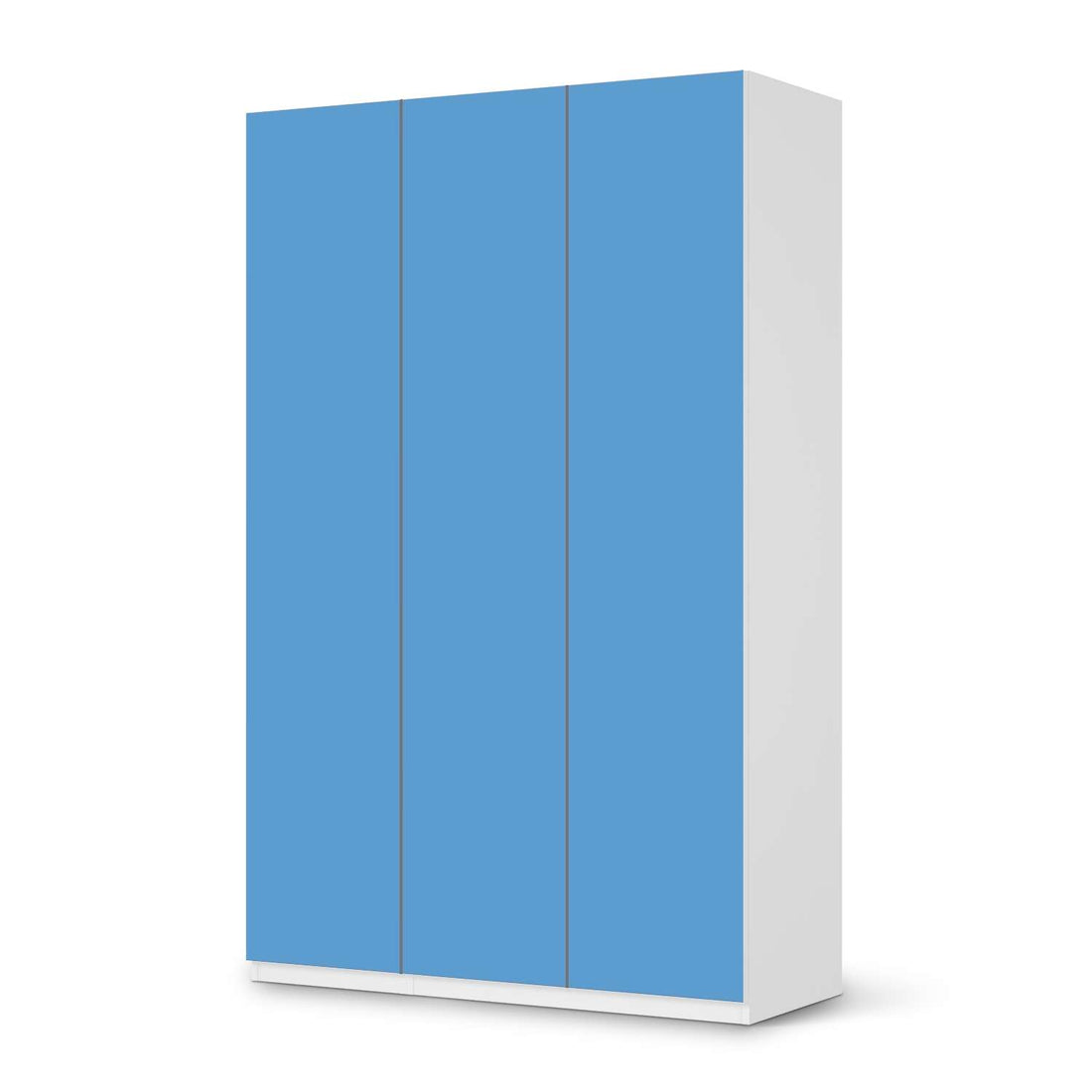Selbstklebende Folie Blau Light - IKEA Pax Schrank 236 cm Höhe - 3 Türen - weiss