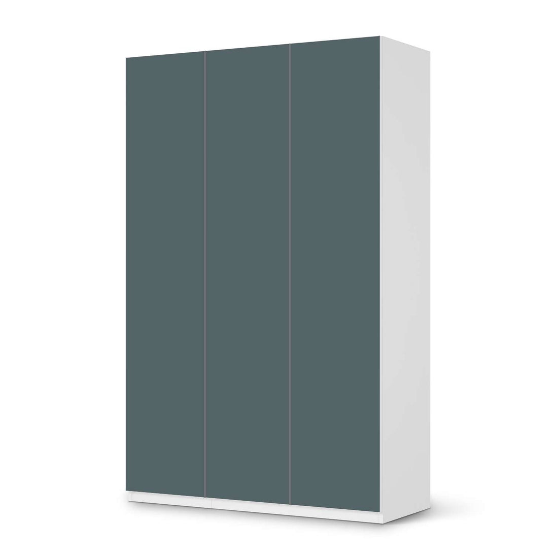 Selbstklebende Folie Blaugrau Light - IKEA Pax Schrank 236 cm Höhe - 3 Türen - weiss