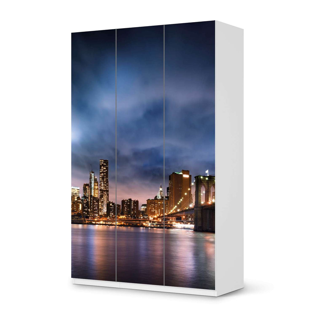 Selbstklebende Folie Brooklyn Bridge - IKEA Pax Schrank 236 cm Höhe - 3 Türen - weiss