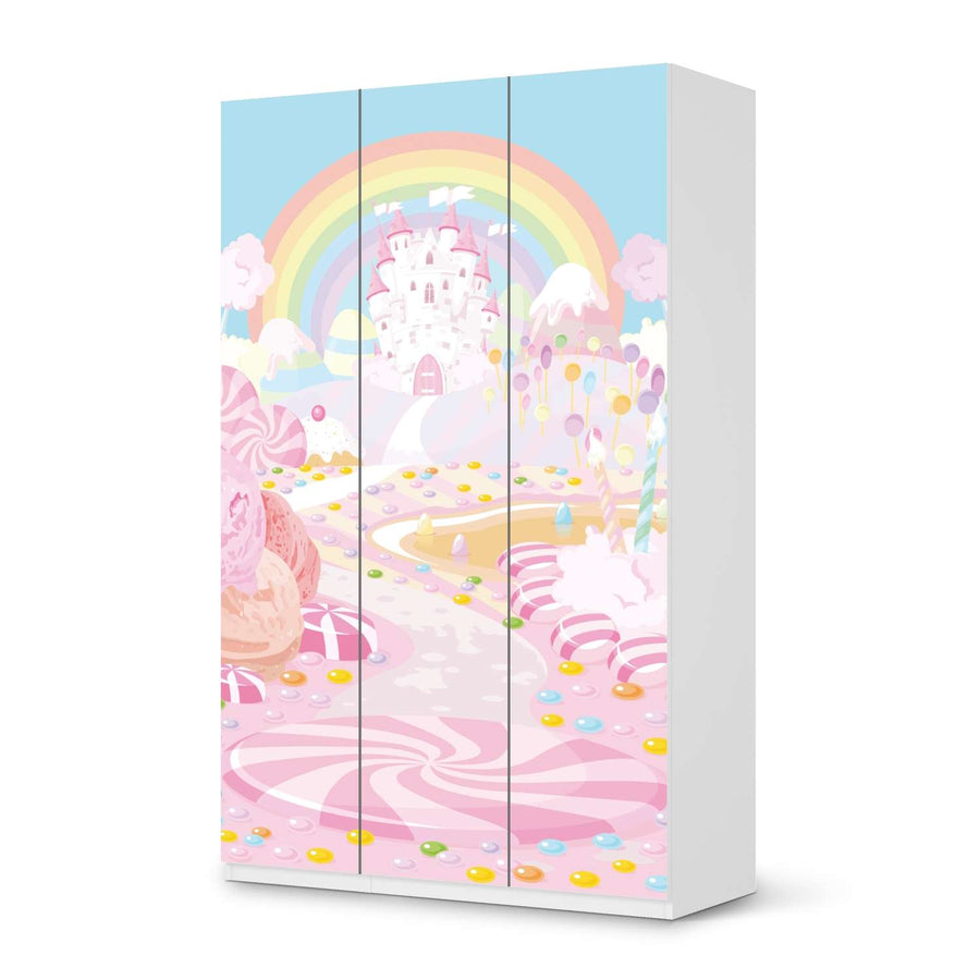Selbstklebende Folie Candyland - IKEA Pax Schrank 236 cm Höhe - 3 Türen - weiss