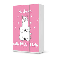 Selbstklebende Folie Dalai Llama - IKEA Pax Schrank 236 cm Höhe - 3 Türen - weiss