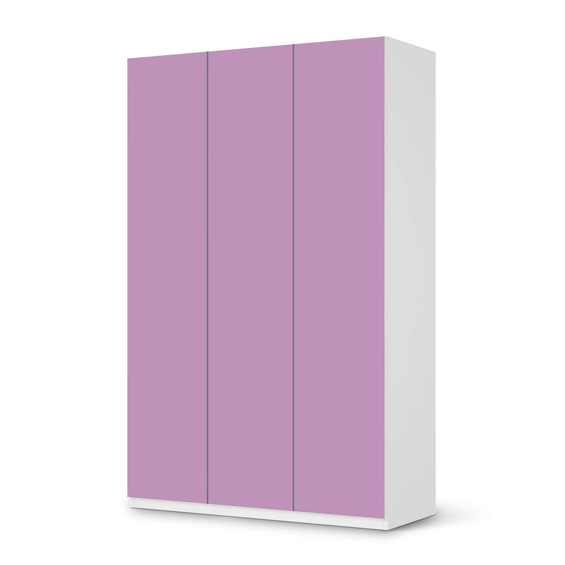 Selbstklebende Folie Flieder Light - IKEA Pax Schrank 236 cm Höhe - 3 Türen - weiss