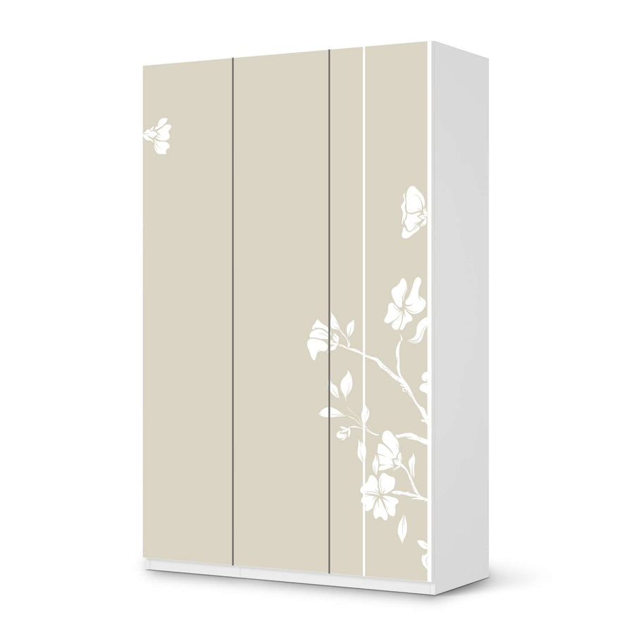 Selbstklebende Folie Florals Plain 3 - IKEA Pax Schrank 236 cm Höhe - 3 Türen - weiss