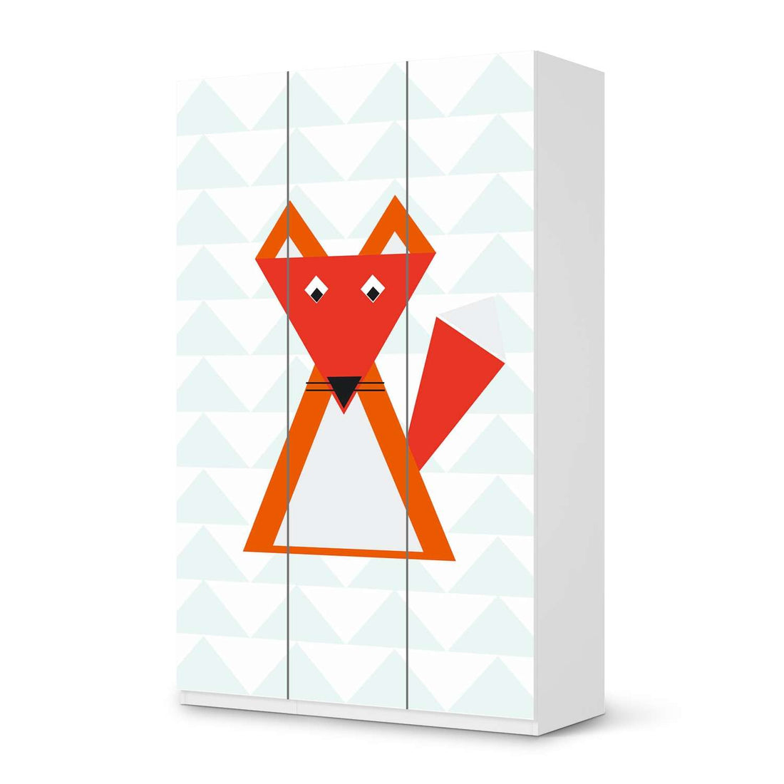 Selbstklebende Folie Füchslein - IKEA Pax Schrank 236 cm Höhe - 3 Türen - weiss