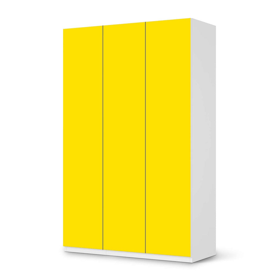 Selbstklebende Folie Gelb Dark - IKEA Pax Schrank 236 cm Höhe - 3 Türen - weiss