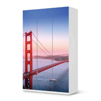 Selbstklebende Folie Golden Gate - IKEA Pax Schrank 236 cm Höhe - 3 Türen - weiss