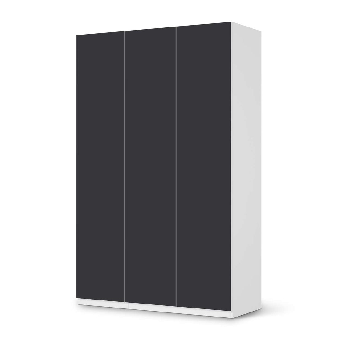 Selbstklebende Folie Grau Dark - IKEA Pax Schrank 236 cm Höhe - 3 Türen - weiss
