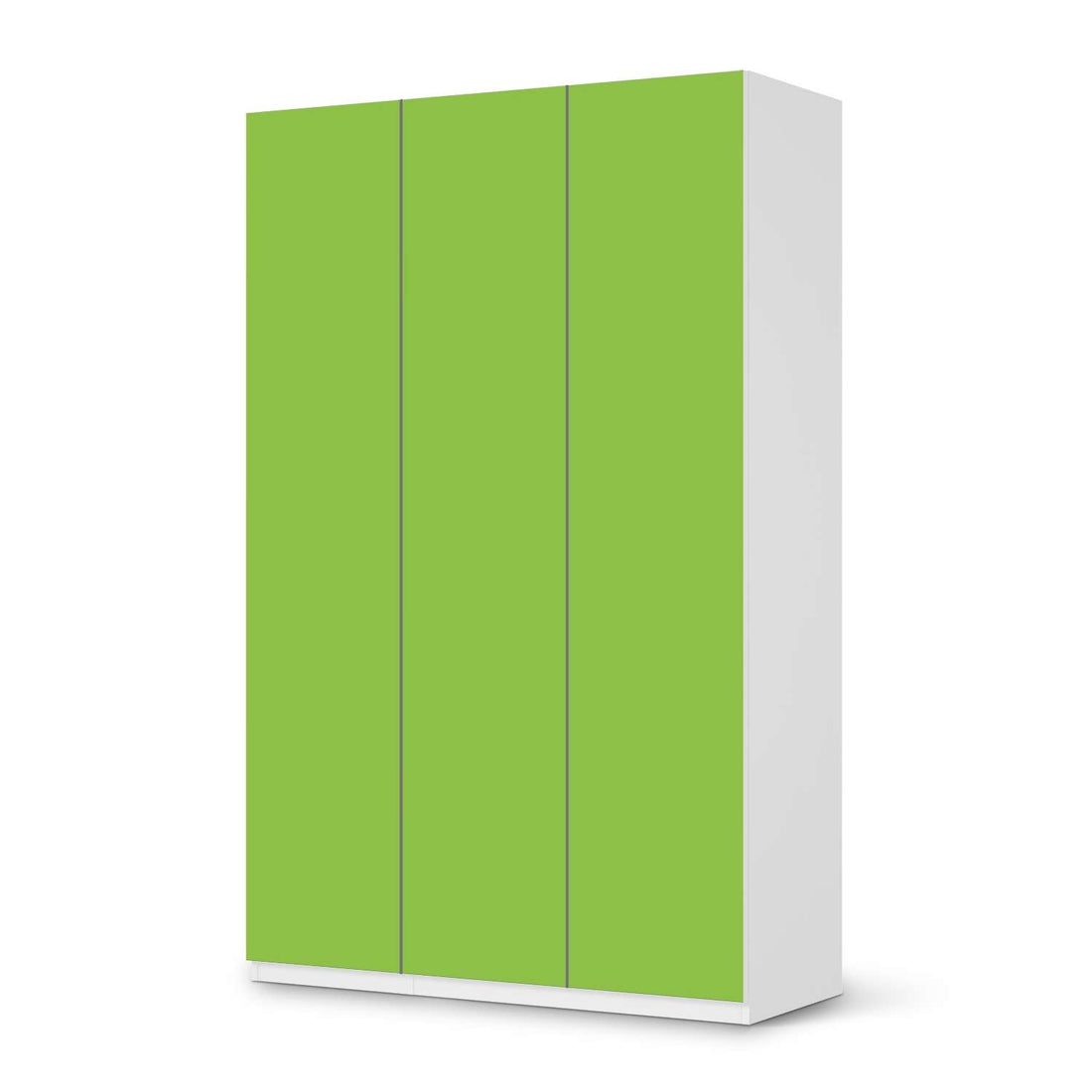Selbstklebende Folie Hellgrün Dark - IKEA Pax Schrank 236 cm Höhe - 3 Türen - weiss