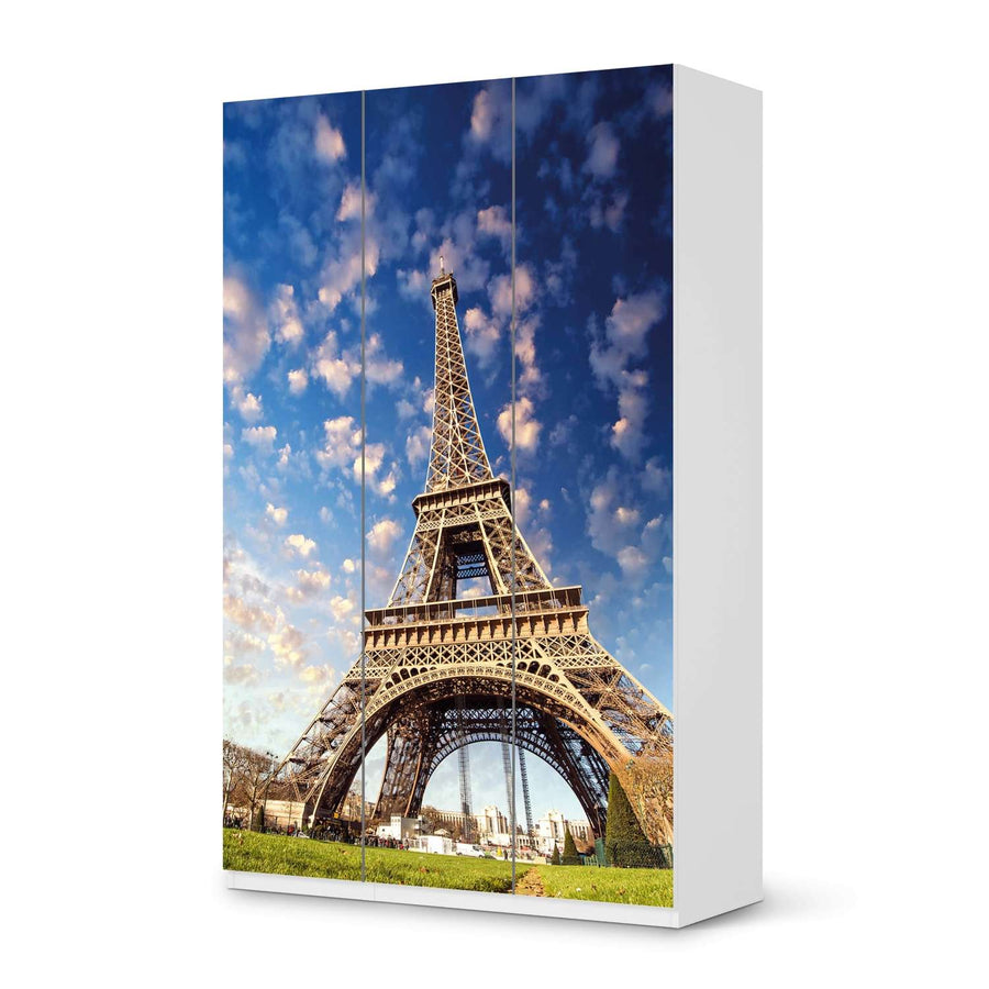 Selbstklebende Folie La Tour Eiffel - IKEA Pax Schrank 236 cm Höhe - 3 Türen - weiss