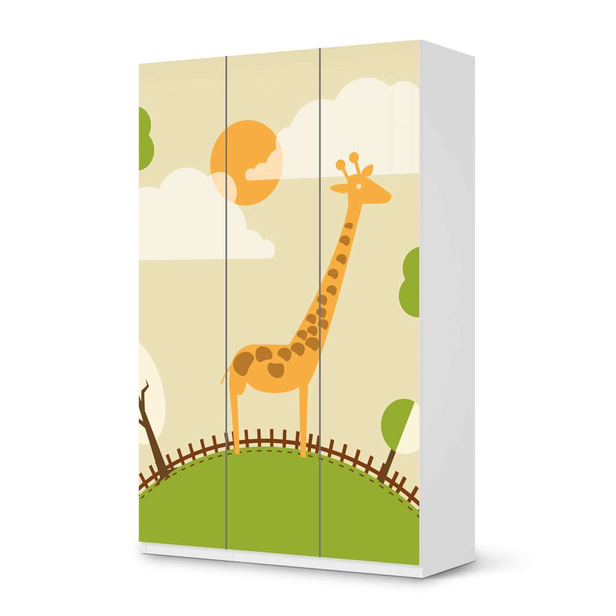Selbstklebende Folie Mountain Giraffe - IKEA Pax Schrank 236 cm Höhe - 3 Türen - weiss