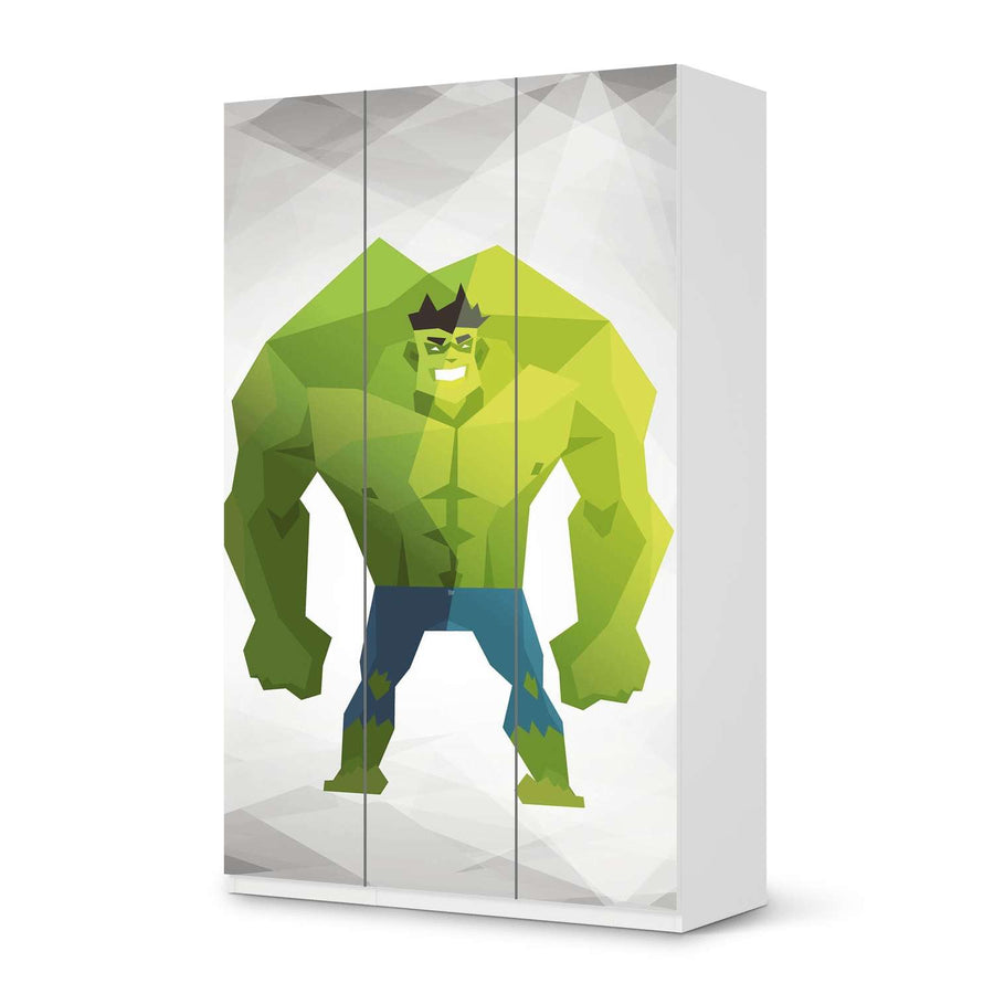 Selbstklebende Folie Mr. Green - IKEA Pax Schrank 236 cm Höhe - 3 Türen - weiss