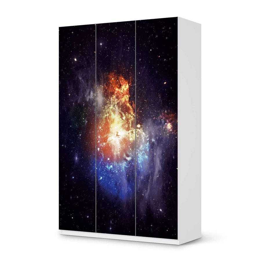 Selbstklebende Folie Nebula - IKEA Pax Schrank 236 cm Höhe - 3 Türen - weiss