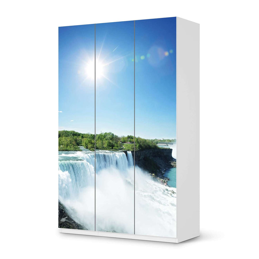 Selbstklebende Folie Niagara Falls - IKEA Pax Schrank 236 cm Höhe - 3 Türen - weiss