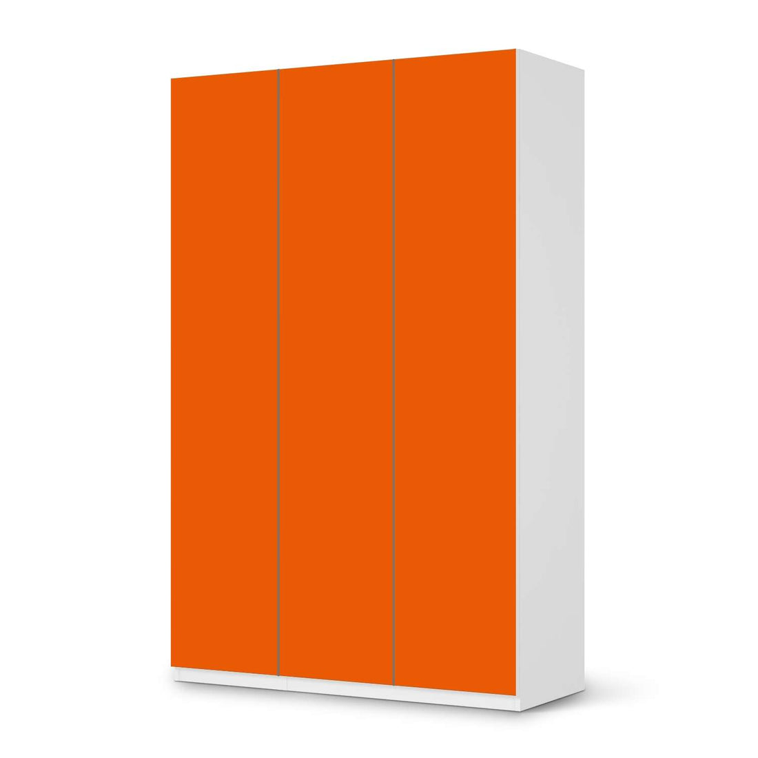 Selbstklebende Folie Orange Dark - IKEA Pax Schrank 236 cm Höhe - 3 Türen - weiss