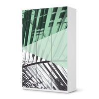 Selbstklebende Folie Palmen mint - IKEA Pax Schrank 236 cm Höhe - 3 Türen - weiss